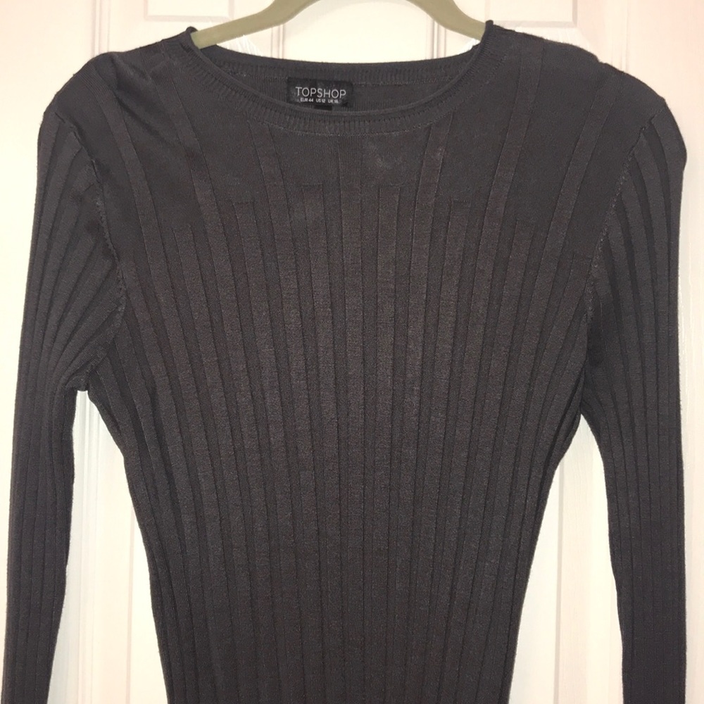 Topshop ribbed long sleeve with buttons NWT